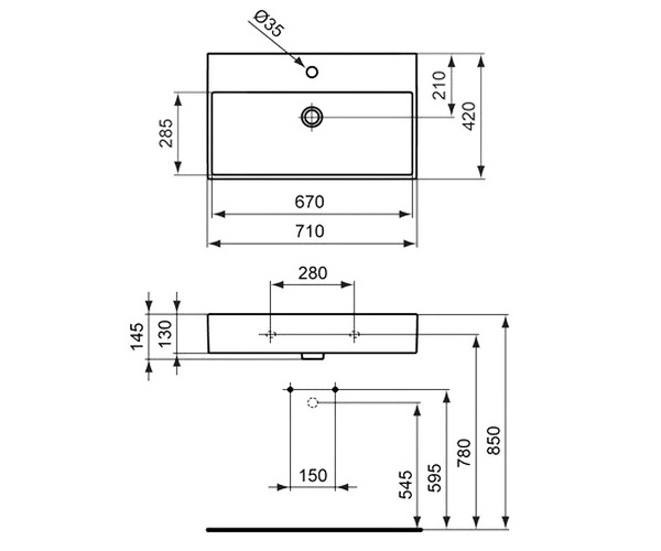 раковина IDEAL STANDARD STRADA 71
